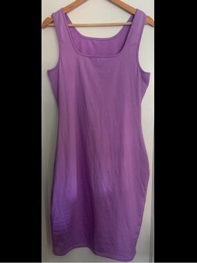 Sleeveless Scoop Neck Purple Tank Dress